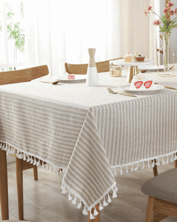 Stripe Tassel Tablecloth