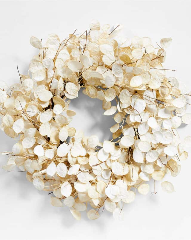 Faux Cream Lunaria Wreath