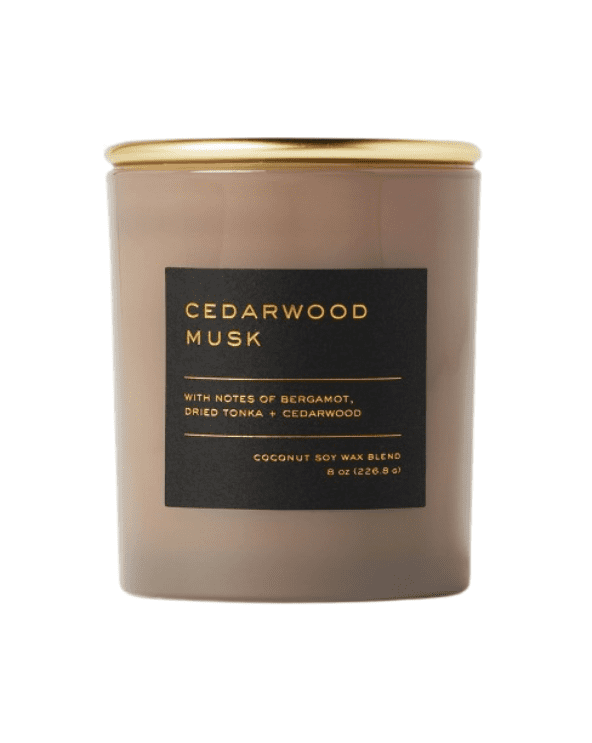 Glass Jar Black Label Cedarwood Musk Candle