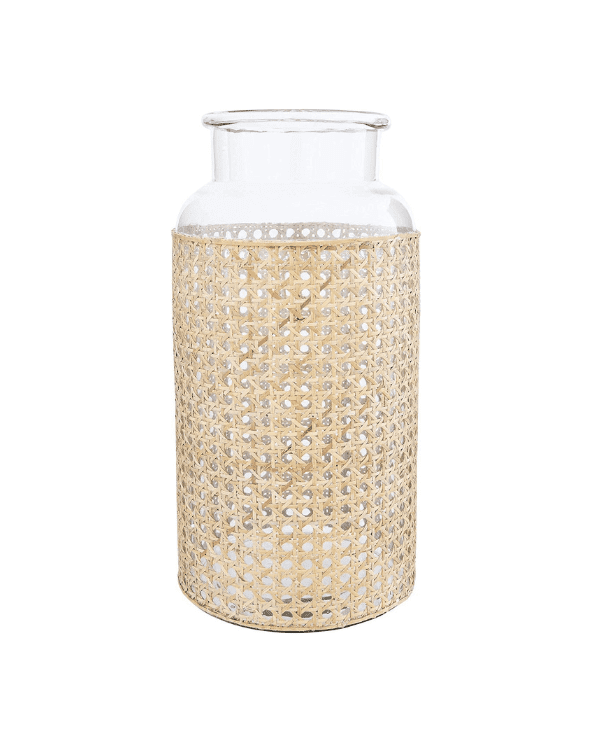 Bloomingville 14.5″ H Glass Decorative Cane Sleeve Vase