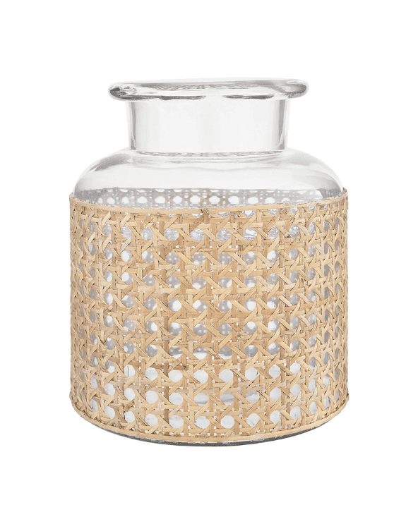 Bloomingville 8″ H Glass Decorative Cane Sleeve Vase
