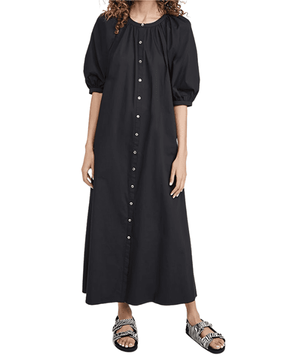 STAUD Vincent Black Dress