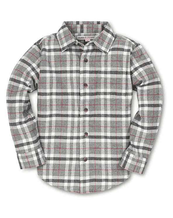 Hope & Henry Boys’ Cotton Flannel Button Down Shirt