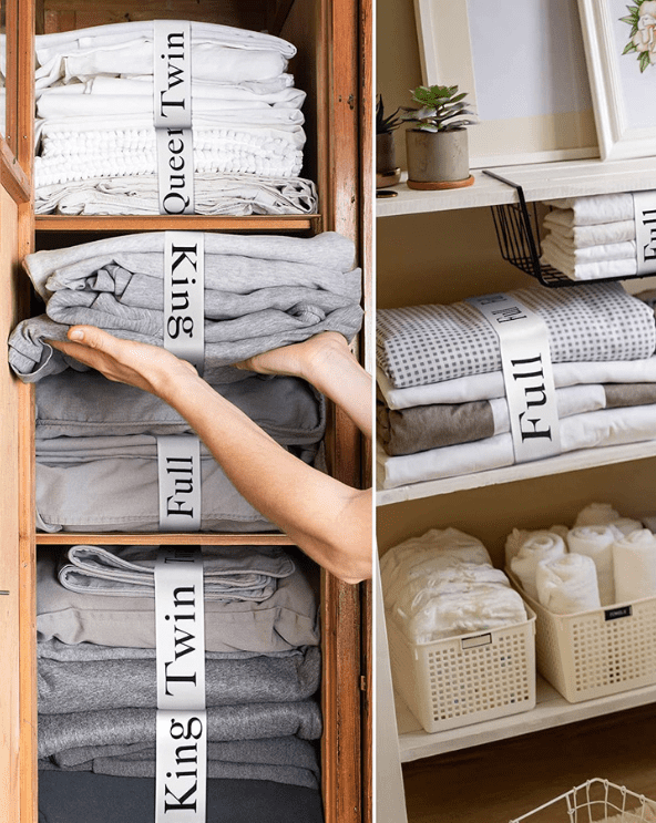 Labeled Bands Bed Sheet Organizers