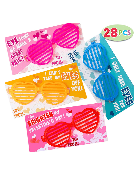 28 Piece Valentines Day Heart Shaped Glasses