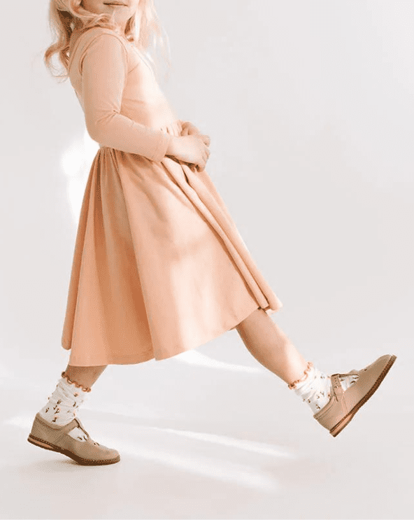 Alice + Ames The Ballet Dress In Peach Nougat
