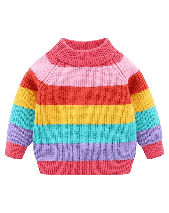 Girls Rainbow Pullover Sweater