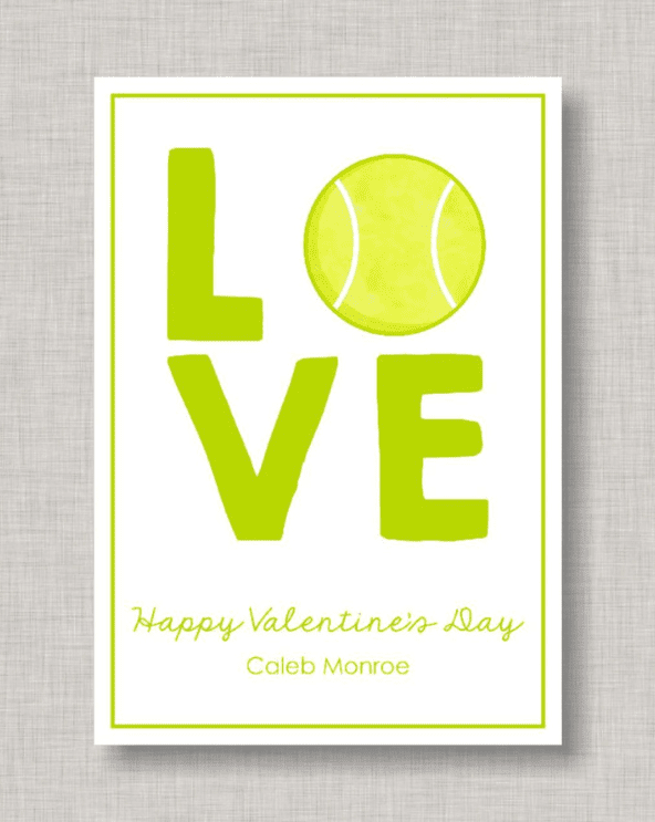Tennis Valentine Card