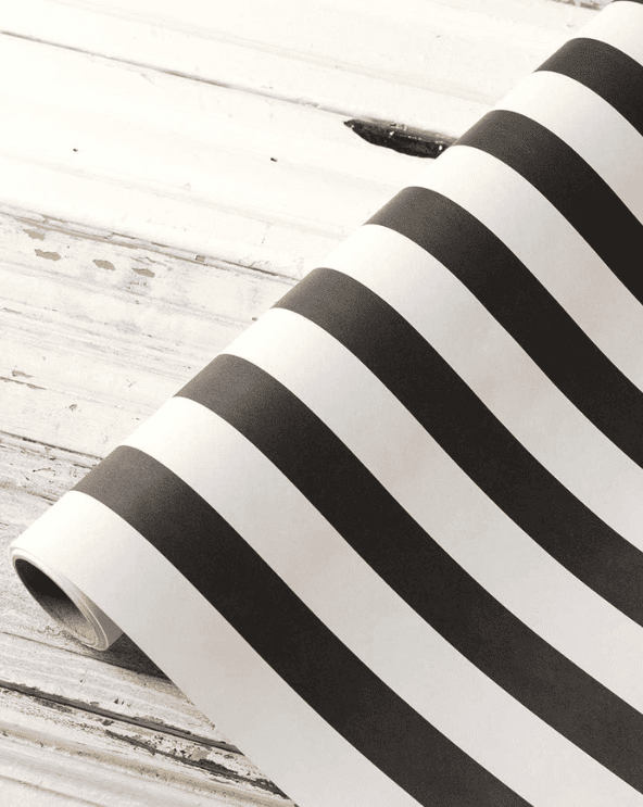 Black and White Stripe Table Runner