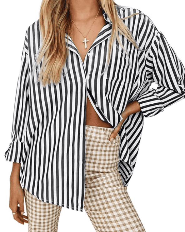 Striped Button Up Blouse