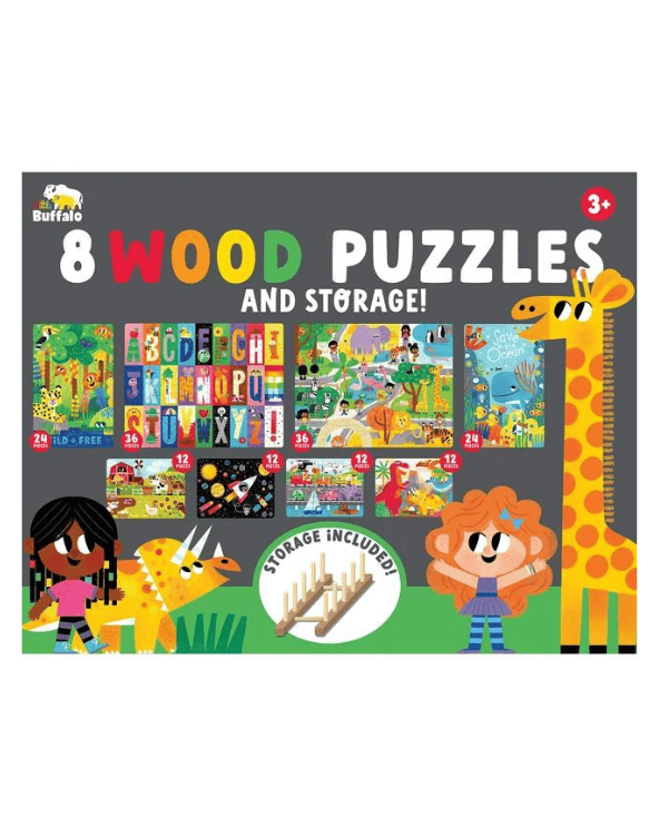 Little Buffalo 8 Pack Wood Jigsaw Puzzles