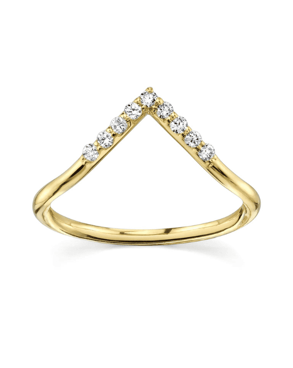White Diamond Triangle Nesting Ring