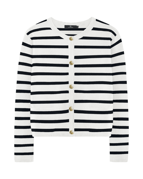 Women’s Crew Neck Gold Buttons Cardigan