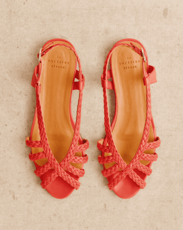 Braided Coral Sandals