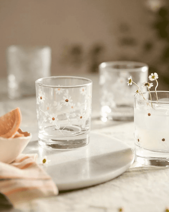 Daisy Etched Tumblers
