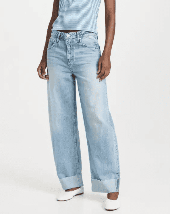 Frame Long Barrel Raw Cuff Jeans