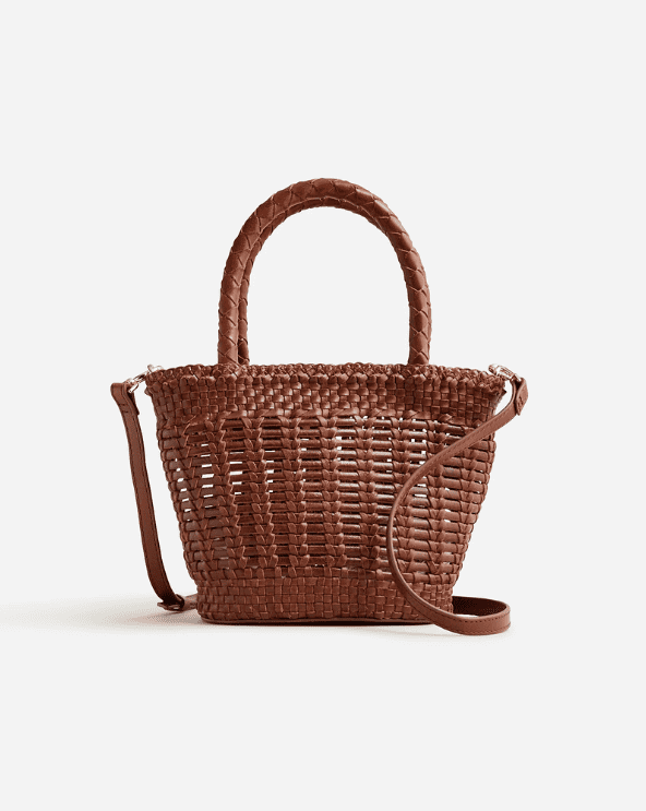 Small Leather Open-Weave Bag