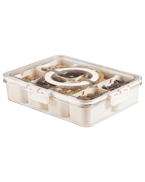 Divided Serving Snack Tray with Lid