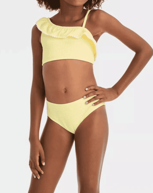 Yellow Seersucker Bikini Set