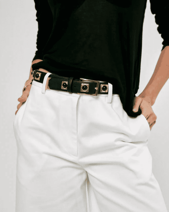 Black & Gold Studded Belt