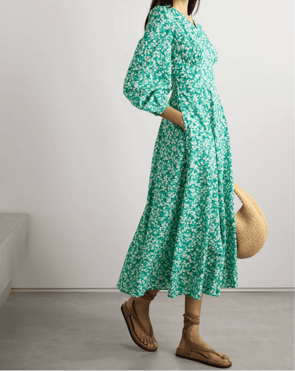 Cora Floral-Print Midi Dress