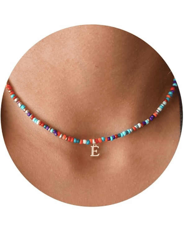 Girls Beaded Initial Necklaces