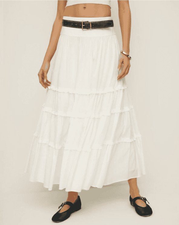 Reformation White Skirt
