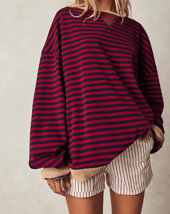 Classic Striped Oversized Crewneck