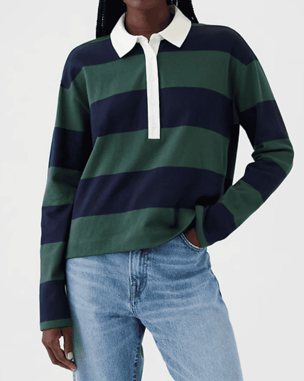 Cropped Rugby Polo Shirt