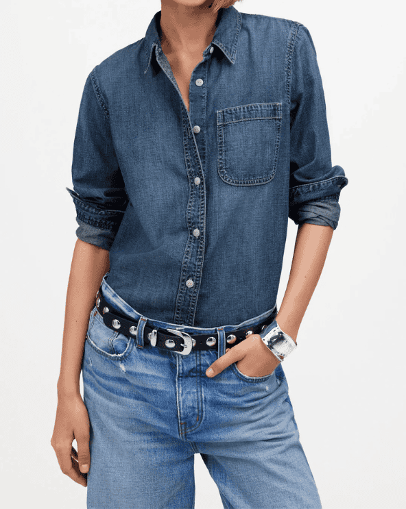 Denim Button-Up Shirt