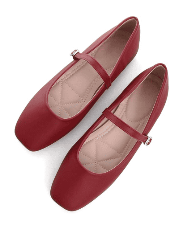 Red Mary Jane Flats