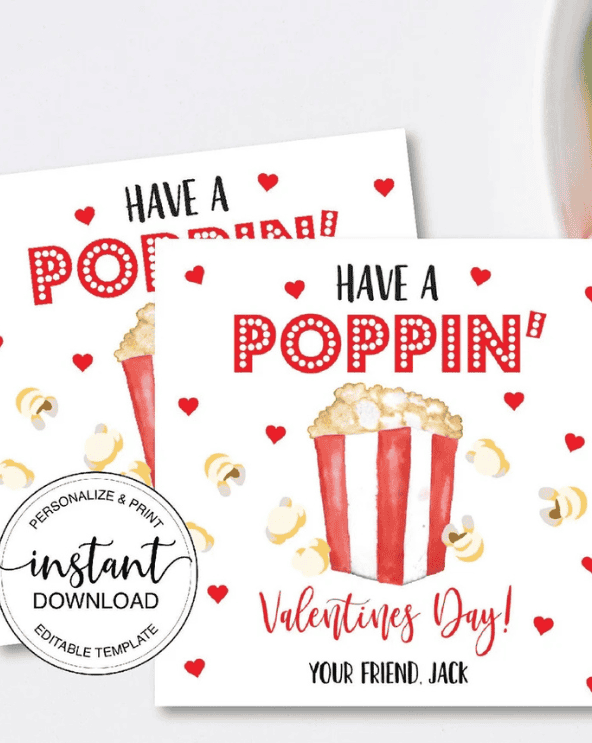 Popcorn Valentine Printable