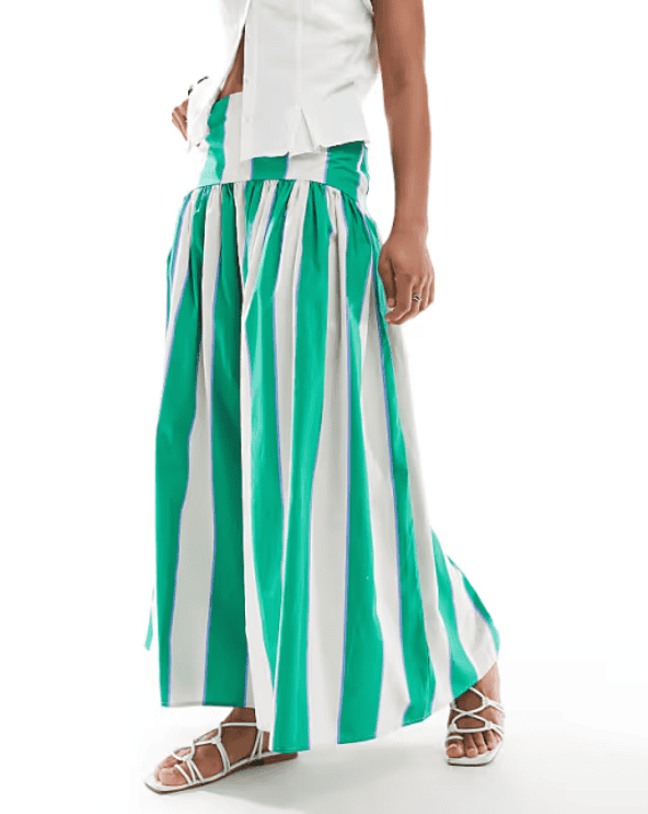 Dropped Waist Maxi Skirt
