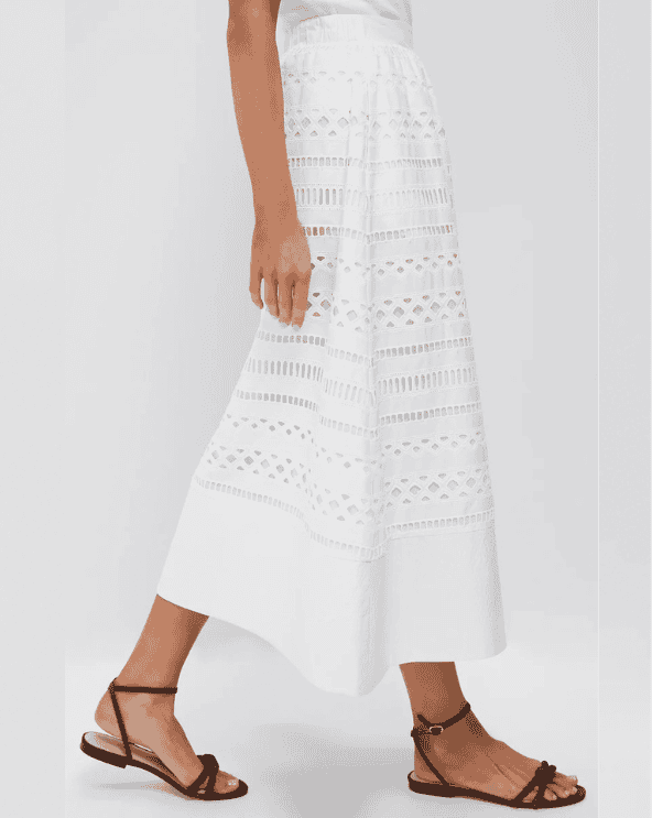 Cotton Eyelet Laurel Skirt