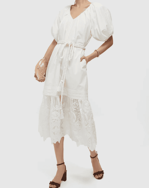 Cream Cotton Lace Juniper Dress