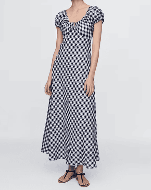 Gingham Midi Dress