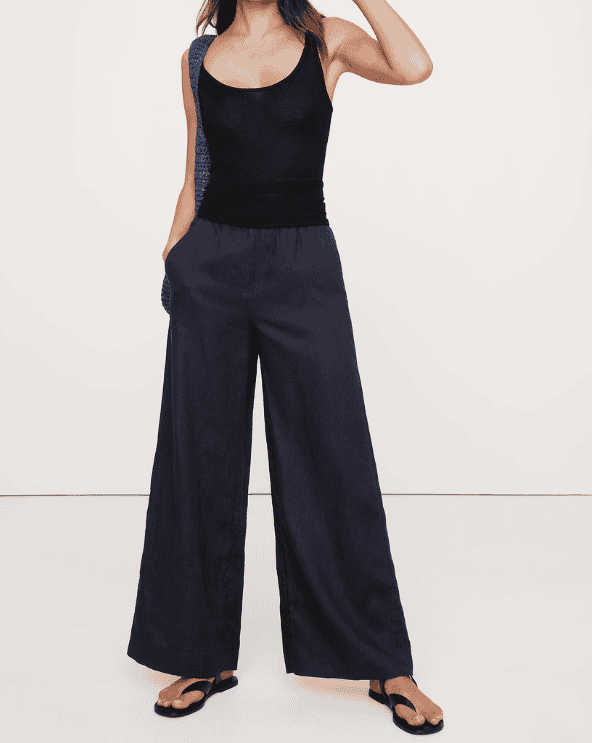 High-Rise Wide-Leg Linen Pants