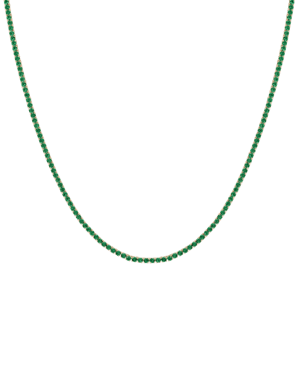 Lab Grown Green Emerald Tennis Necklace