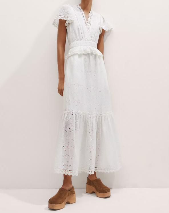 Modern Zig Zag Broderie Maxi Dress