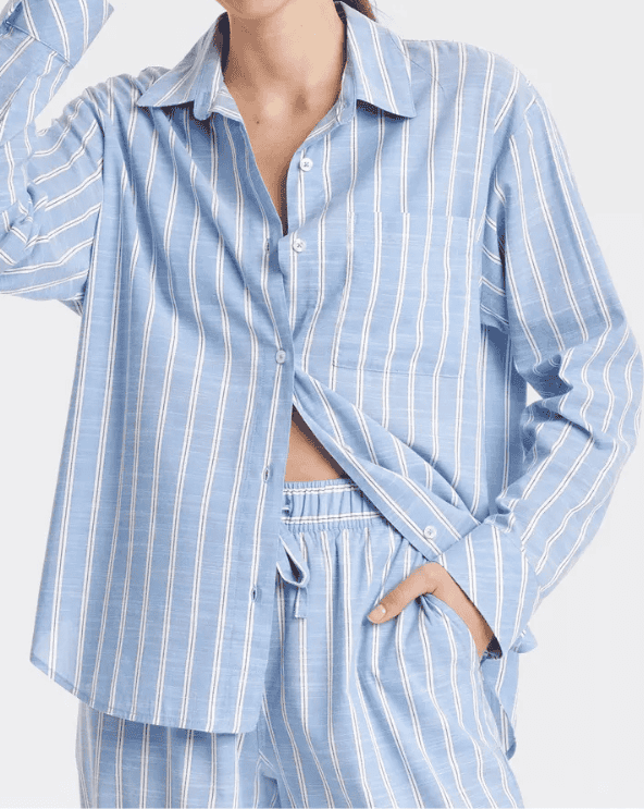 Striped Long Sleeve Pajama Shirt