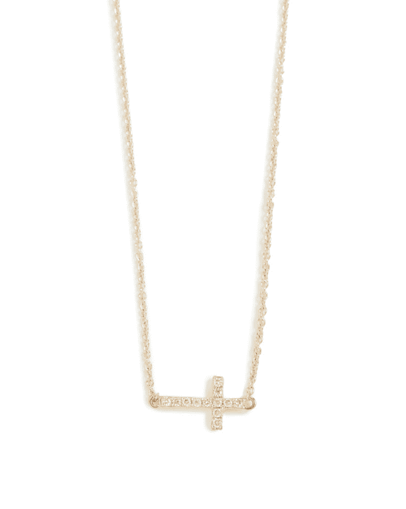 14k Gold Small Cross Necklace