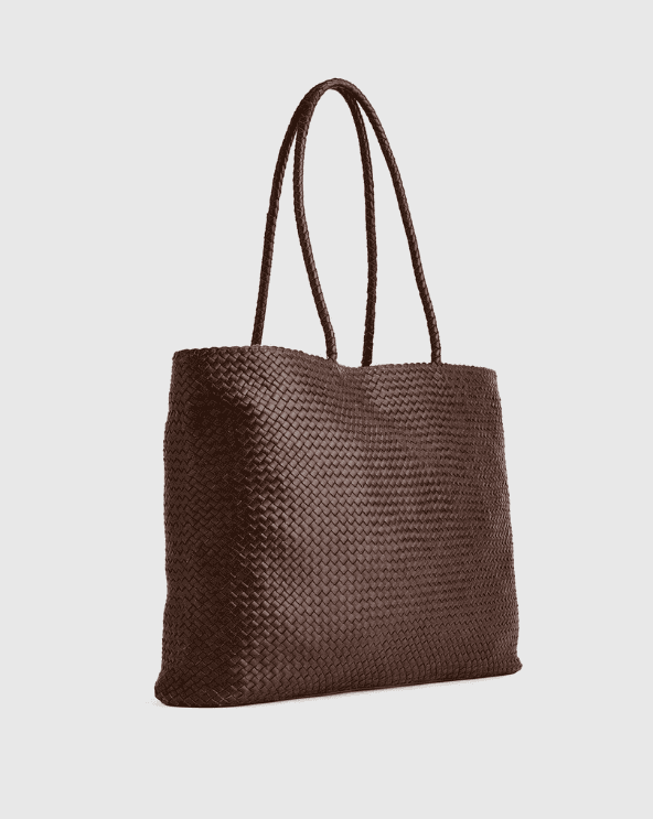 Italian Leather Handwoven Tote