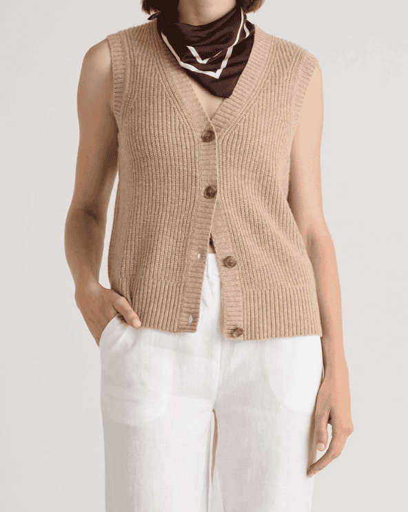 Mongolian Cashmere Fisherman Sweater Vest
