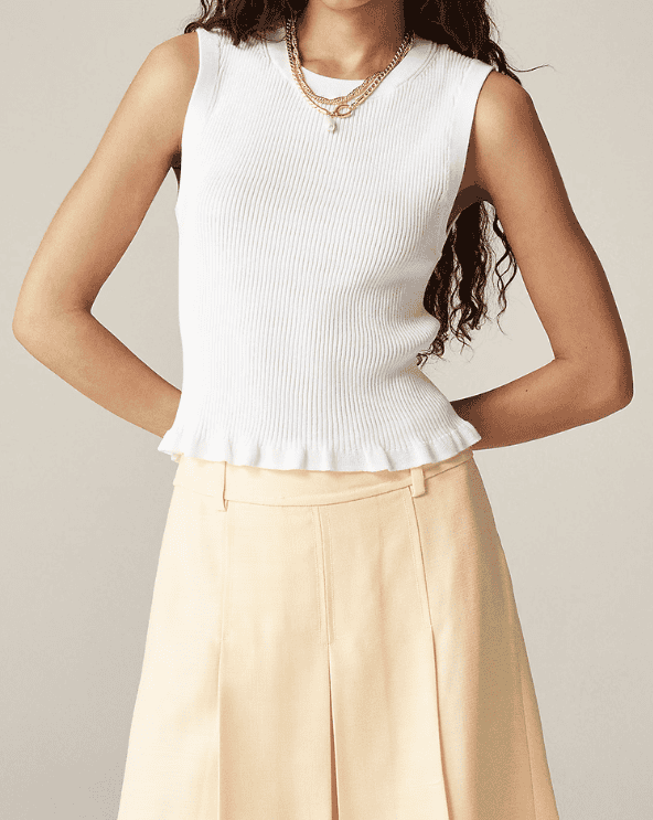 Ruffle-Trim Shell Tank Top