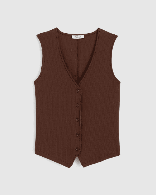 Ribbed V-Neck Vest