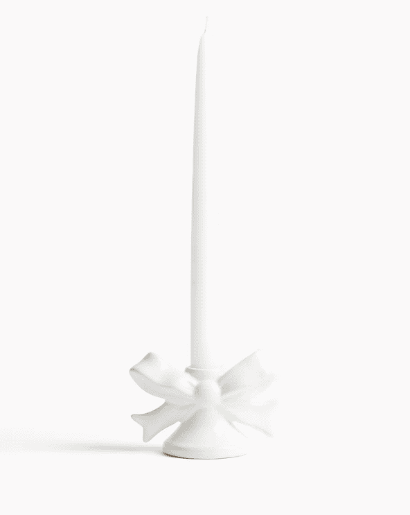 Bow Stoneware Candleholder