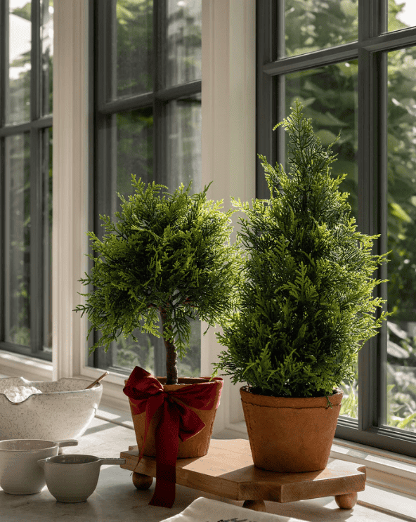 Cypress Faux Potted Topiary