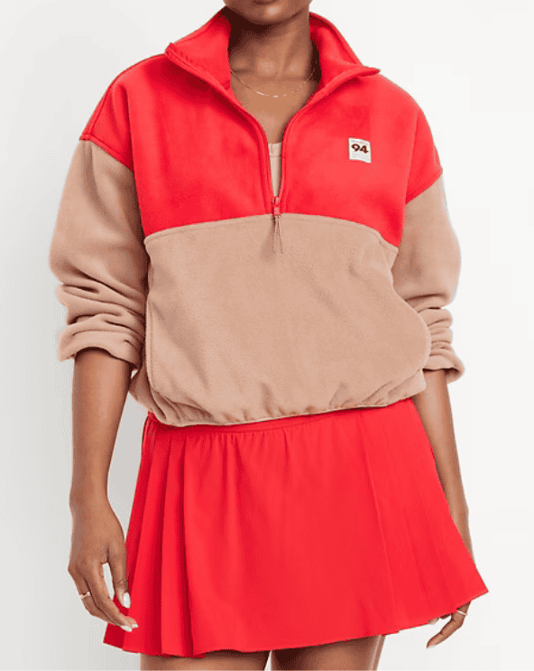 Microfleece Cropped Half Zip