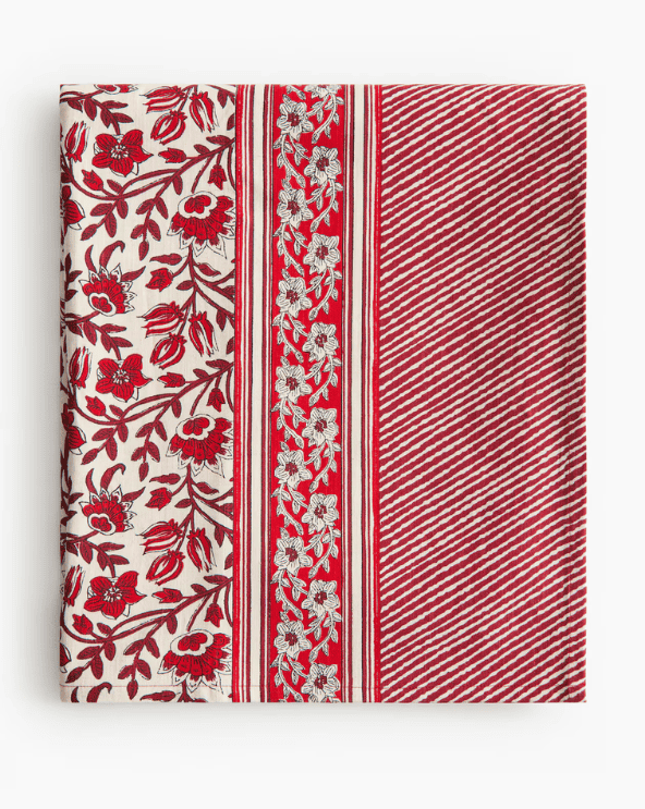 Red Floral Tablecloth