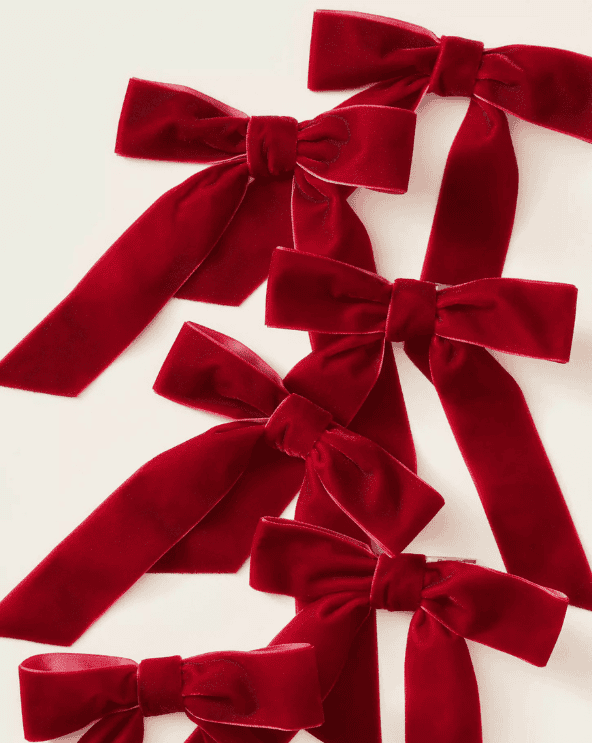 Velvet Bow Clip-On Ornaments